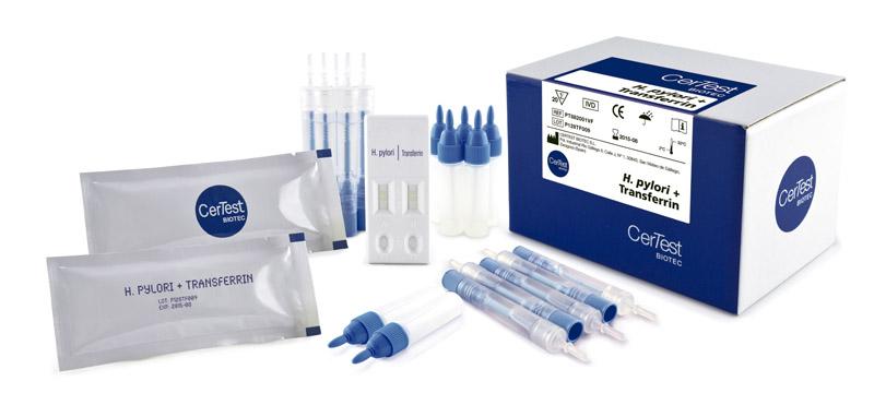 Тест-картка ЦерТест комбінована Х.пілорі + Трансферин (20 тестів з пробірками для калу + ПК)